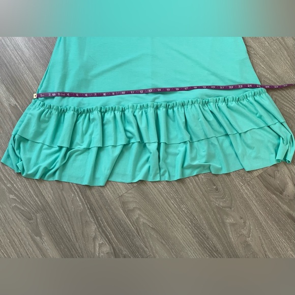 Zenana Mint Blue Ruffle Bottom Midi Dress - Picture 10 of 11